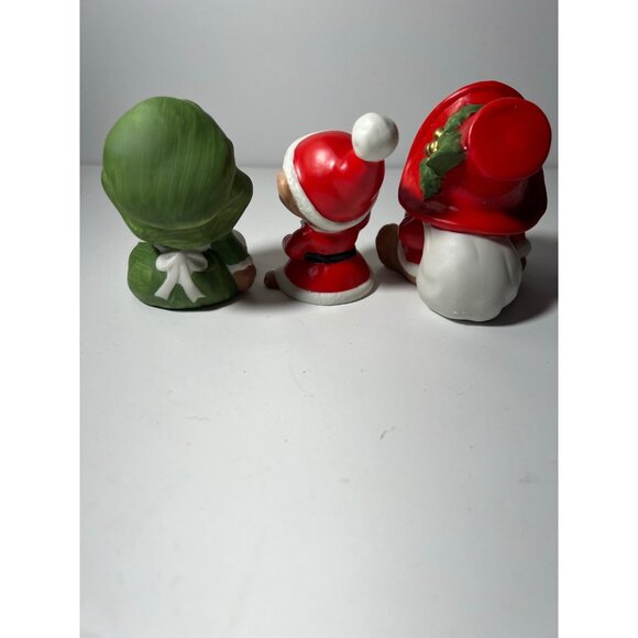 Vintage 1984 Homco Christmas Bear Family #5600 Porcelain Figurines 3 1/2" - Picture 2 of 9